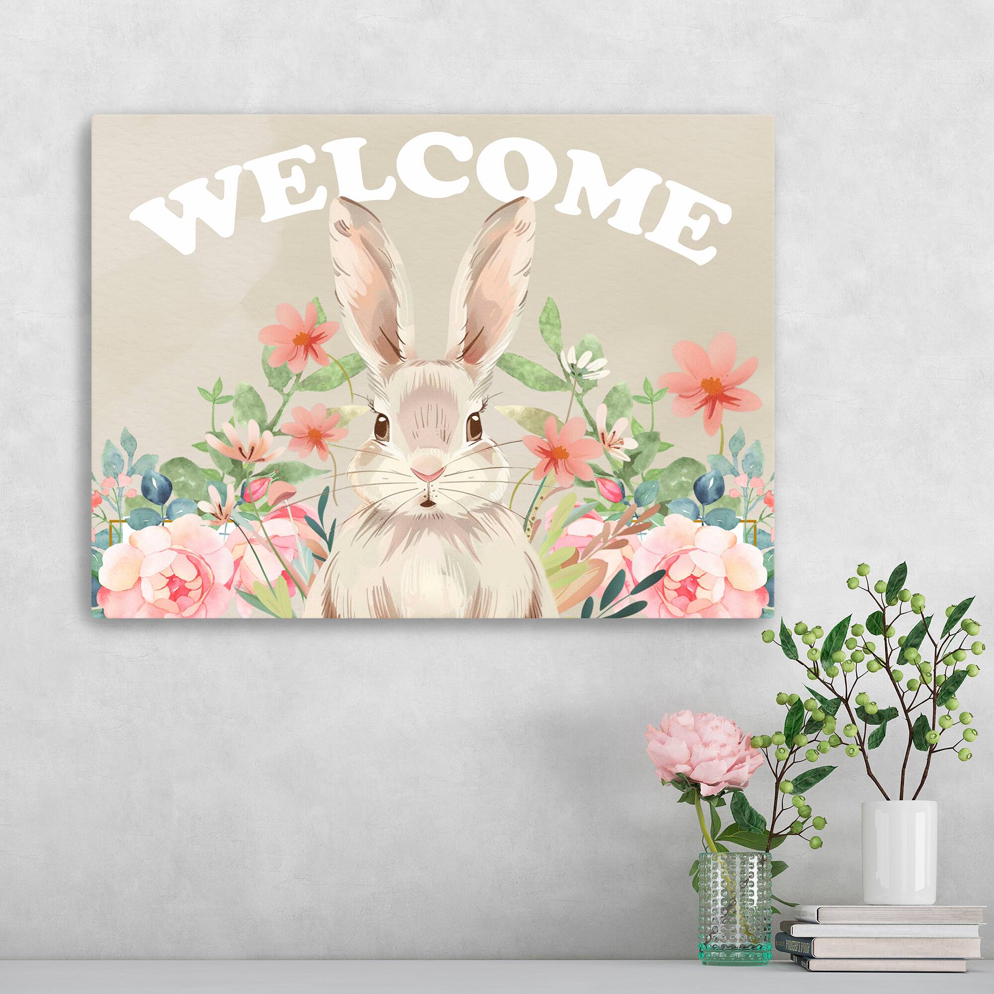 Lumaprints Welcome Bunny Canvas Giclée Art